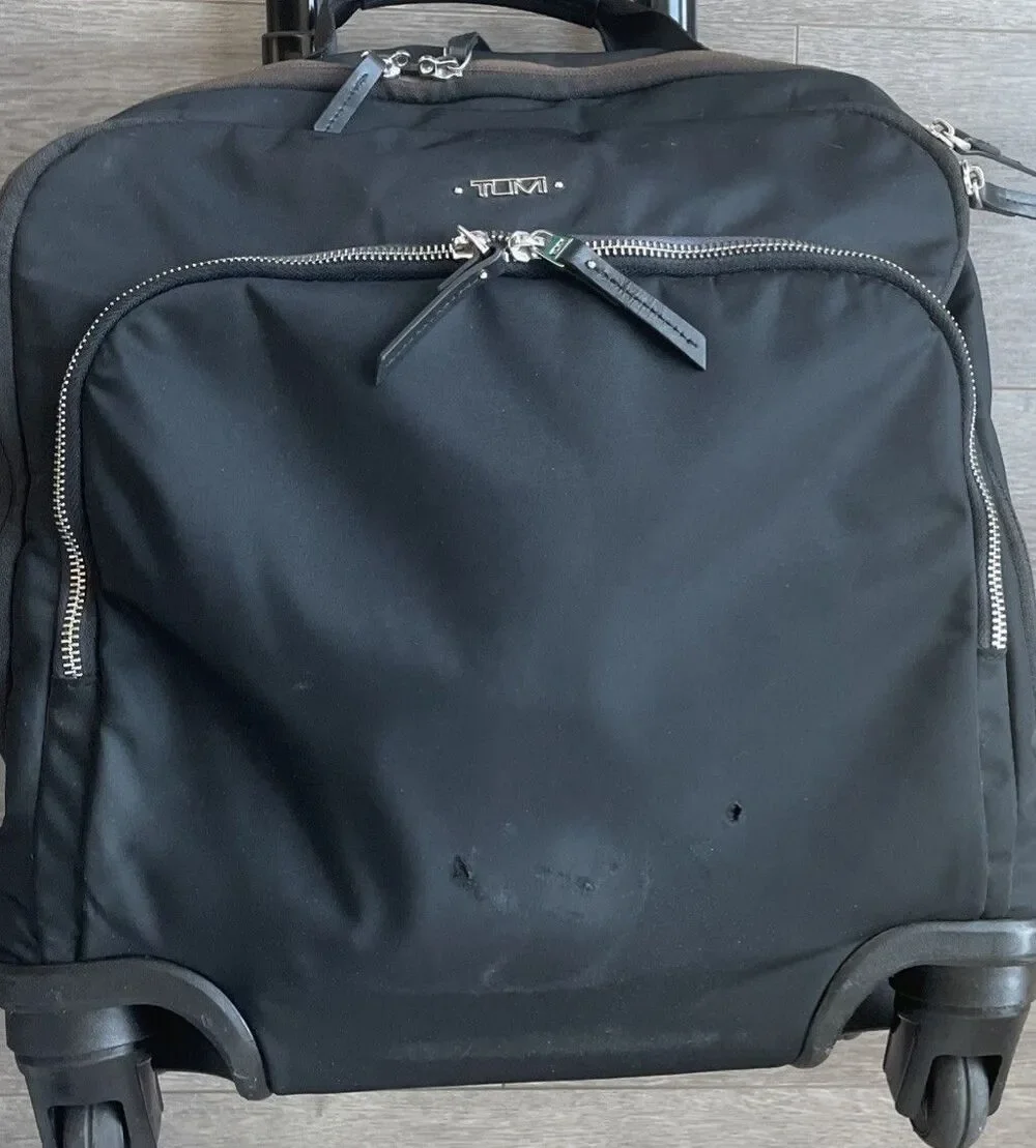 TUMI Voyageur collection 4-wheel carry-on Laptop Travel Bag Silver Hardware